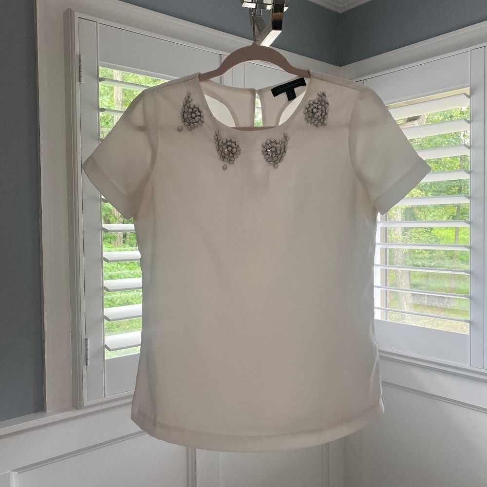 Banana Republic jewel embellished short sleeve top